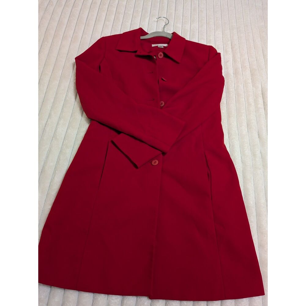 90s Casual Corner Mid Length Car Coat/ Minimalist Career Style Trench Size S